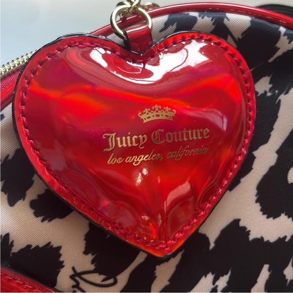 Juicy Couture Clashing Hearts Backpack Sequins Leopard Puffy Heart Charm - Picture 4 of 12